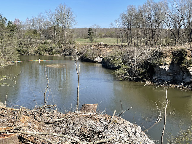 Before. The Lynnville Highwall project removed 3,200 linear feet of highwall left over from legacy mining. Photo courtesy of Indiana Abandoned Mine Land Program.