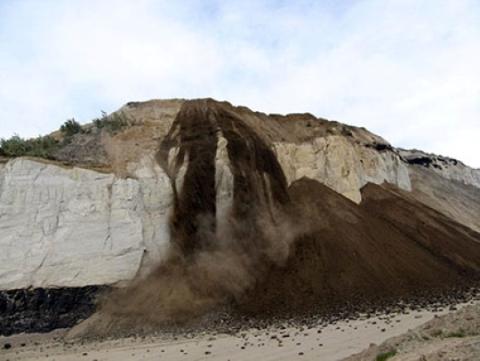 Funds are used for abandoned mine lands reclamation projects like this one in Healy, Alaska, which addressed more than 1,600 feet of unstable, dangerous highwalls standing as high as 265 feet. Photo courtesy of the Alaska Abandoned Mined Lands Program.