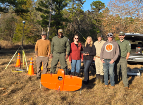 OSMRE staff from Alton, Tulsa, and Pittsburgh pictured with the Wingtra UAS.